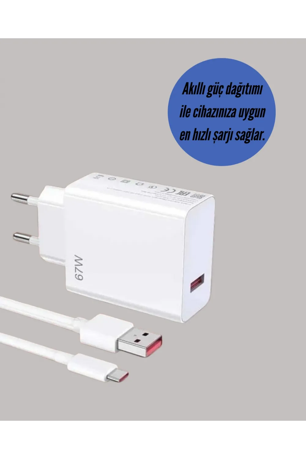 67w Hızlı Şarj Adaptörü Ve Veri Aktarım Özellikli Type-c Kablo Seti