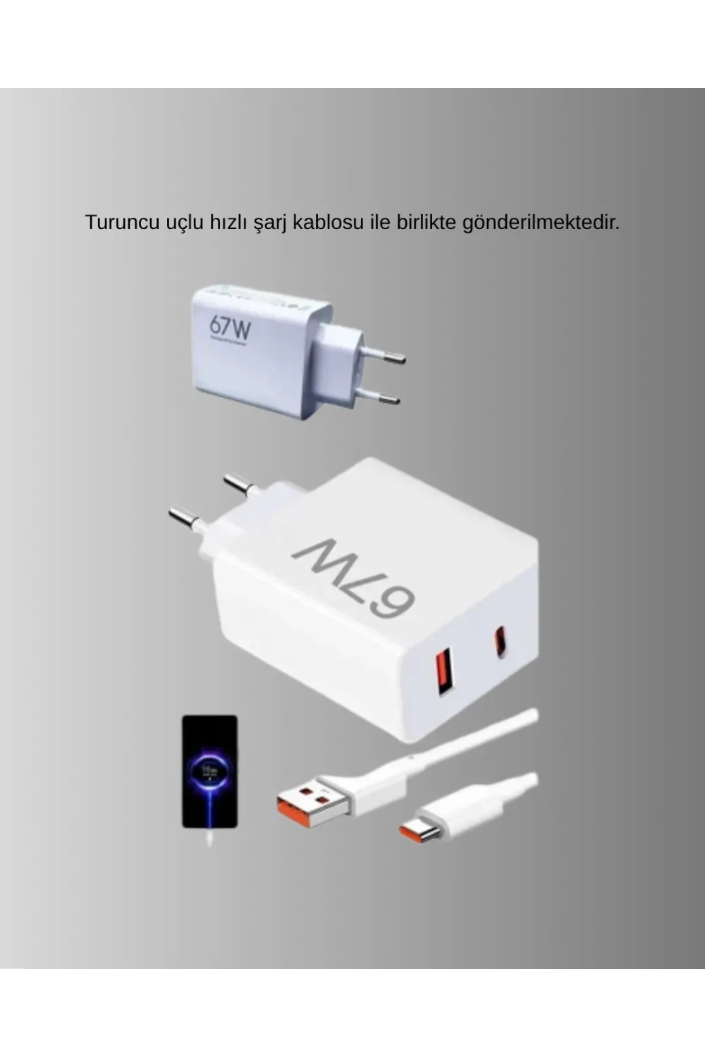 67w Turbo Type-c Hızlı Şarj Adaptörü – Akıllı Koruma Çipli, Hızlı Şarj Destekli