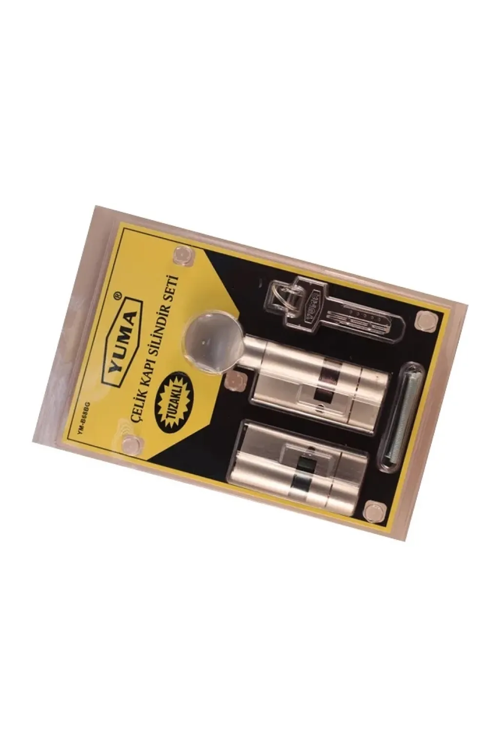 68mm Mandallı Çelik Kapı Tuzaklı Barel Seti - Sarı