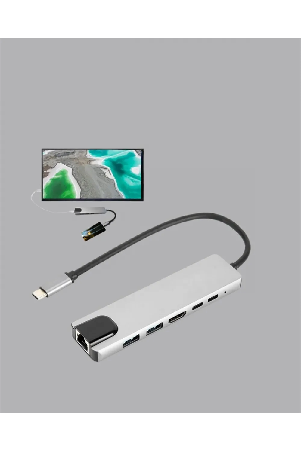 Usb‑c Çoklu Bağlantı Merkezi – 5 Gbps, 100‑240 v, Sağlam Eloksal Tasarım