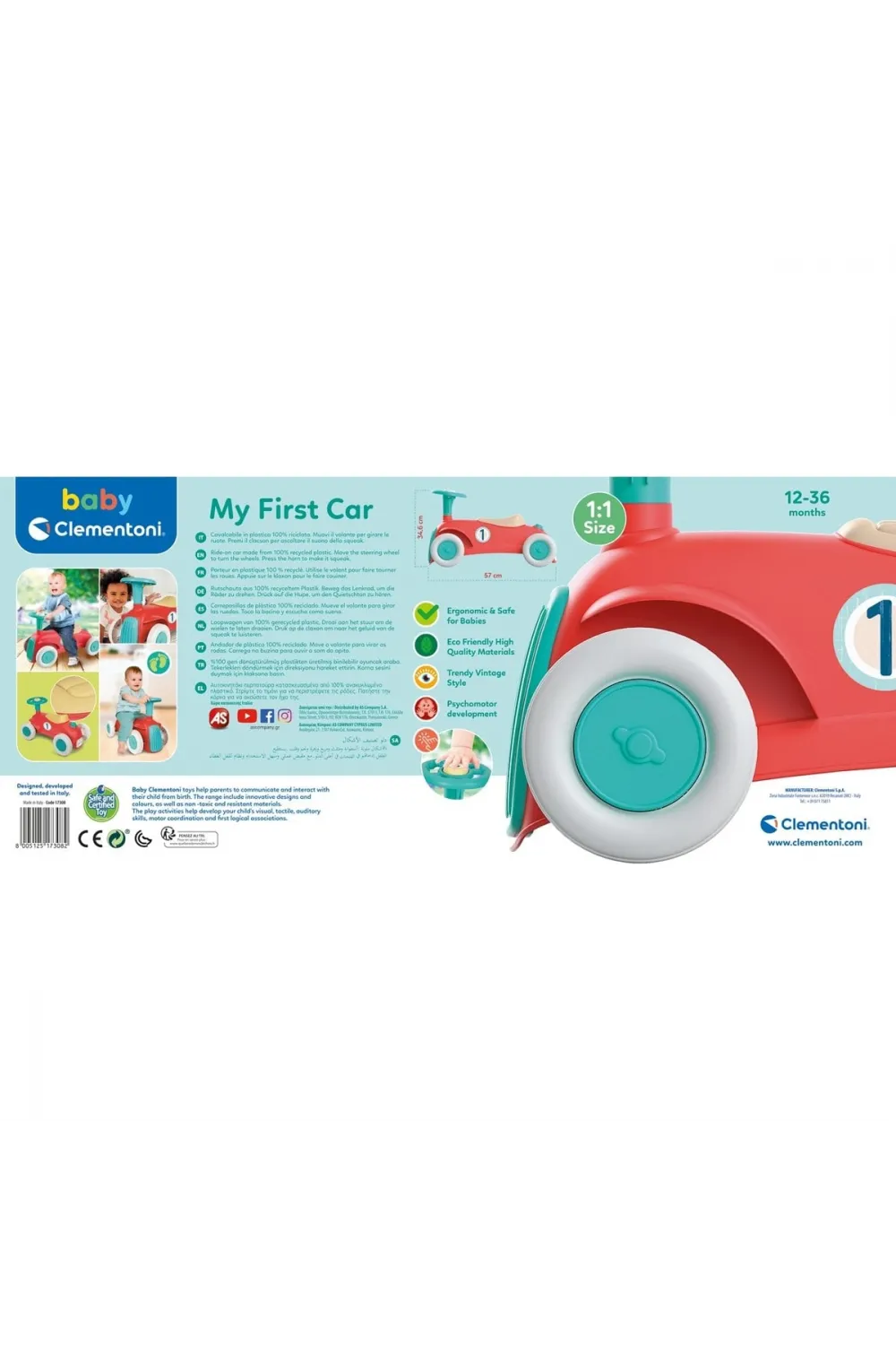 17308 Baby Clementoni İlk Klasik Arabam / 12-36 ay