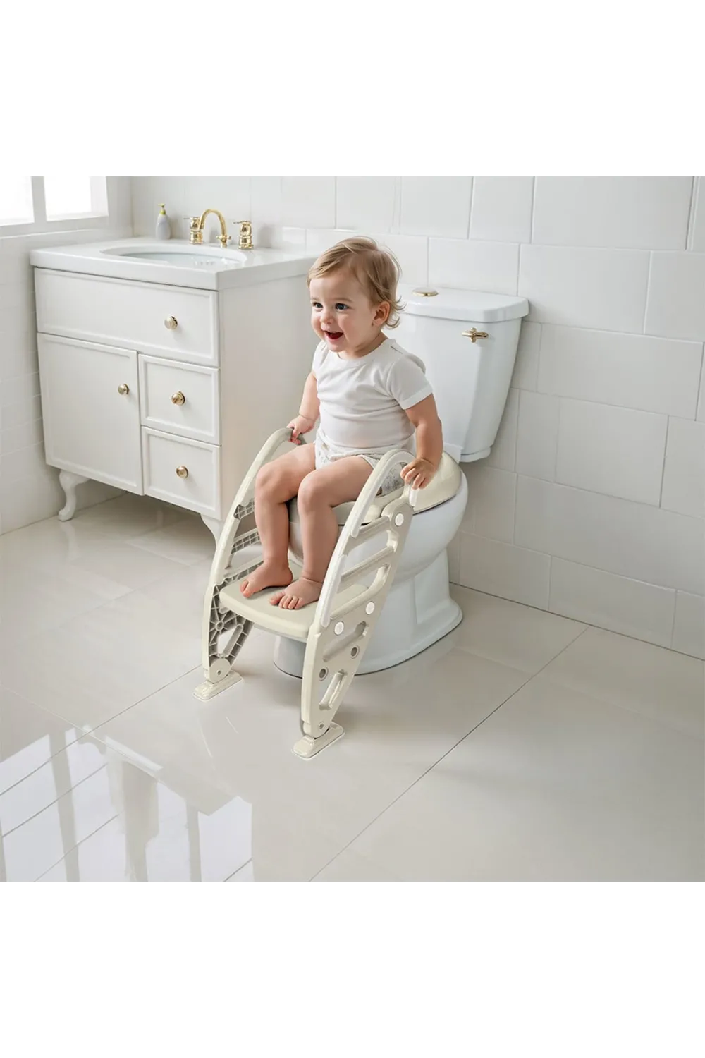 7241 Kaymaz Ayarlı Merdiven Klozet Adaptörü Relax Bej -Dolu Oyuncak