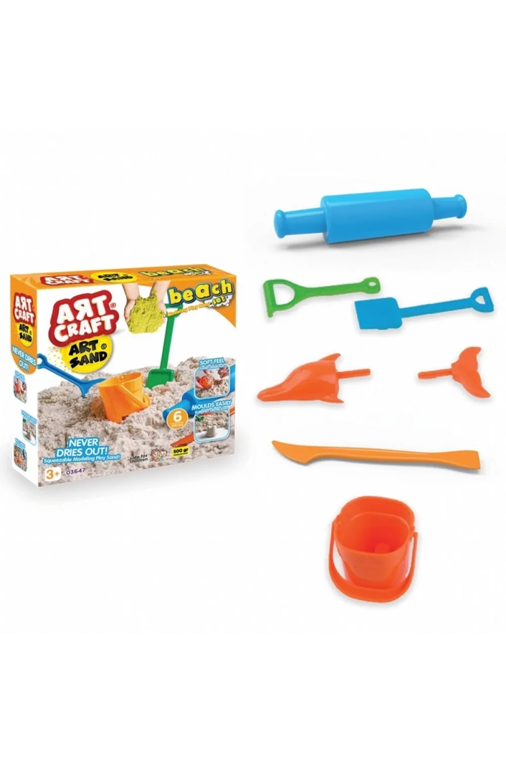 03647 500GR PLAJ KUM SET ART STAND