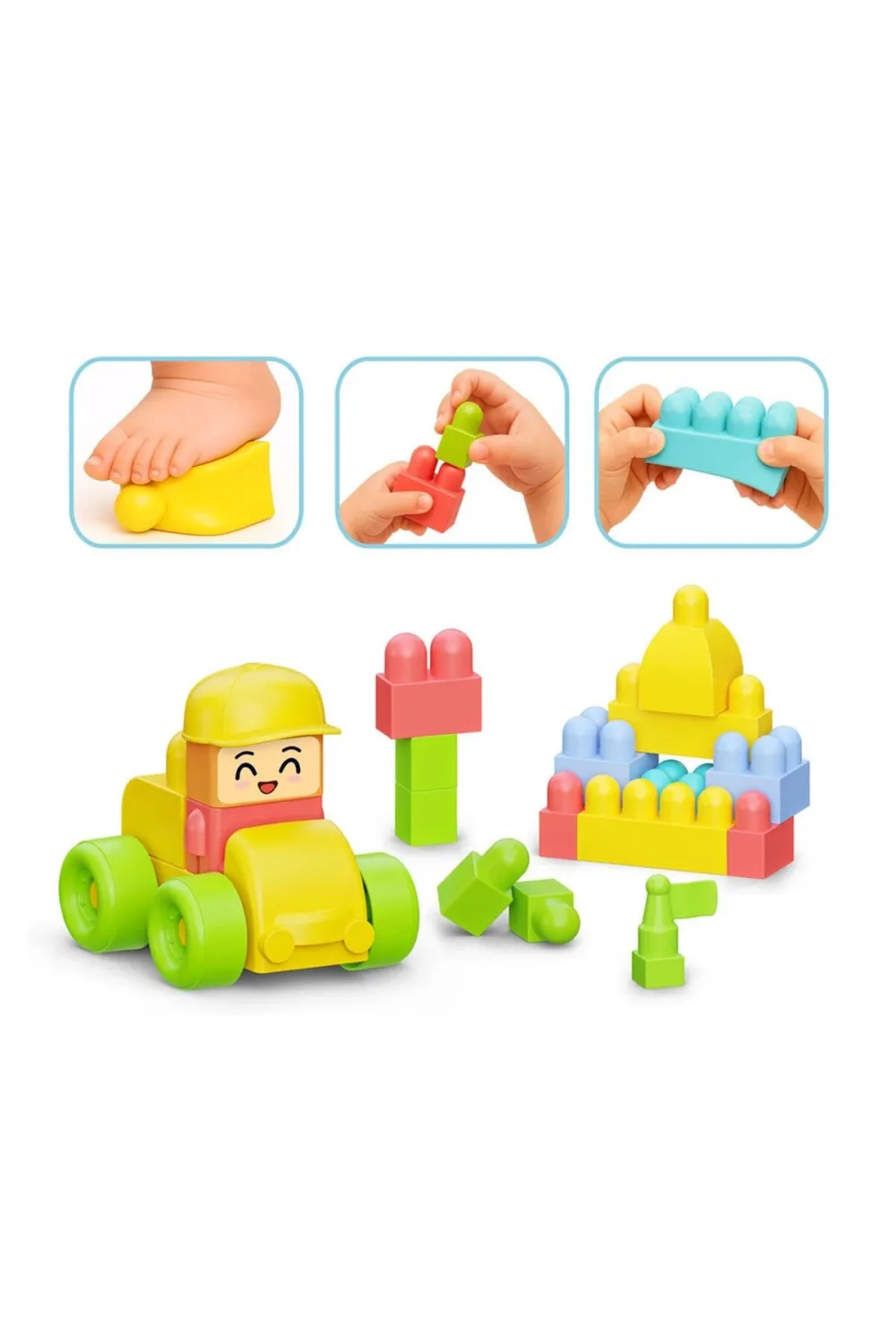 04128 YUMUŞAK BLOKİ BLOKLARI ARABA SET 24 PARÇA