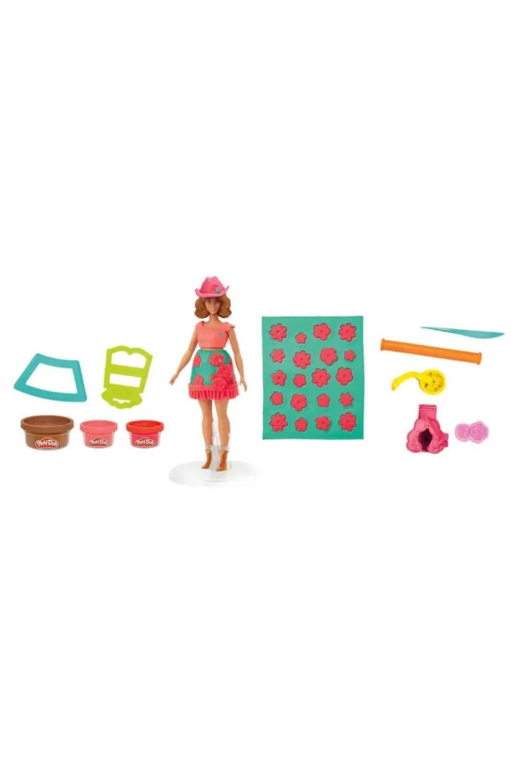 G1360 Play-Doh Barbie Çiçek Desenleri ve Püsküller Hamur Oyun Seti +3 yaş