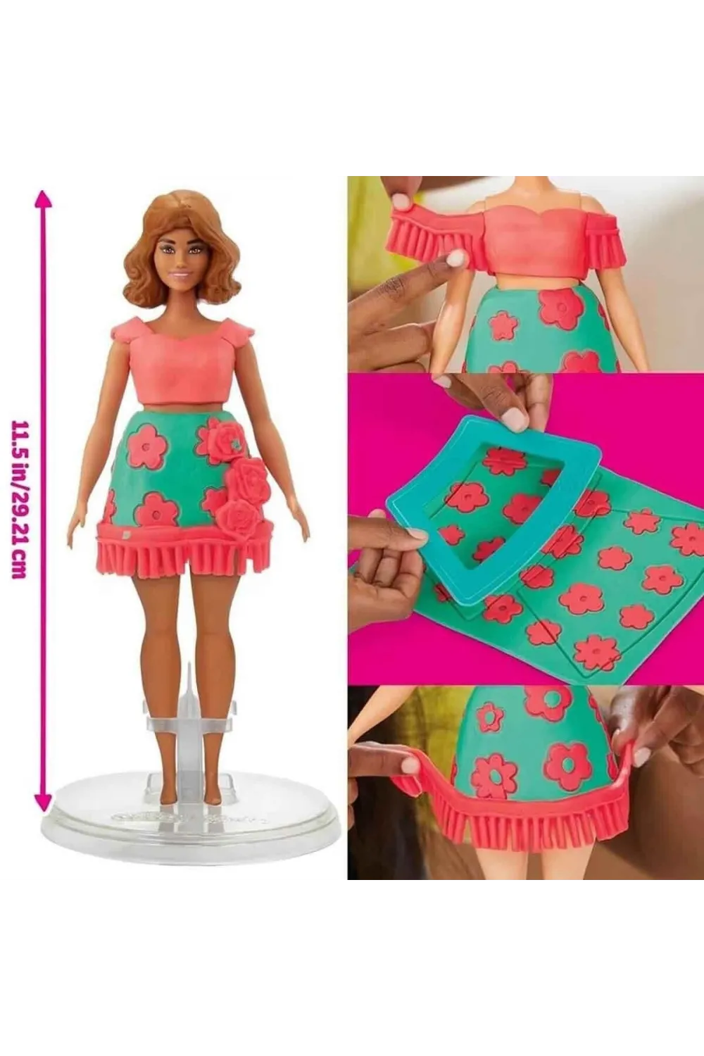 G1360 Play-Doh Barbie Çiçek Desenleri ve Püsküller Hamur Oyun Seti +3 yaş