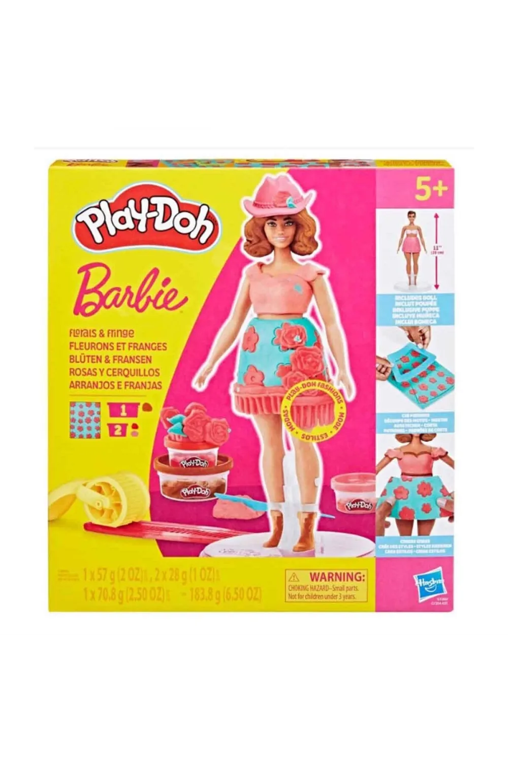 G1360 Play-Doh Barbie Çiçek Desenleri ve Püsküller Hamur Oyun Seti +3 yaş