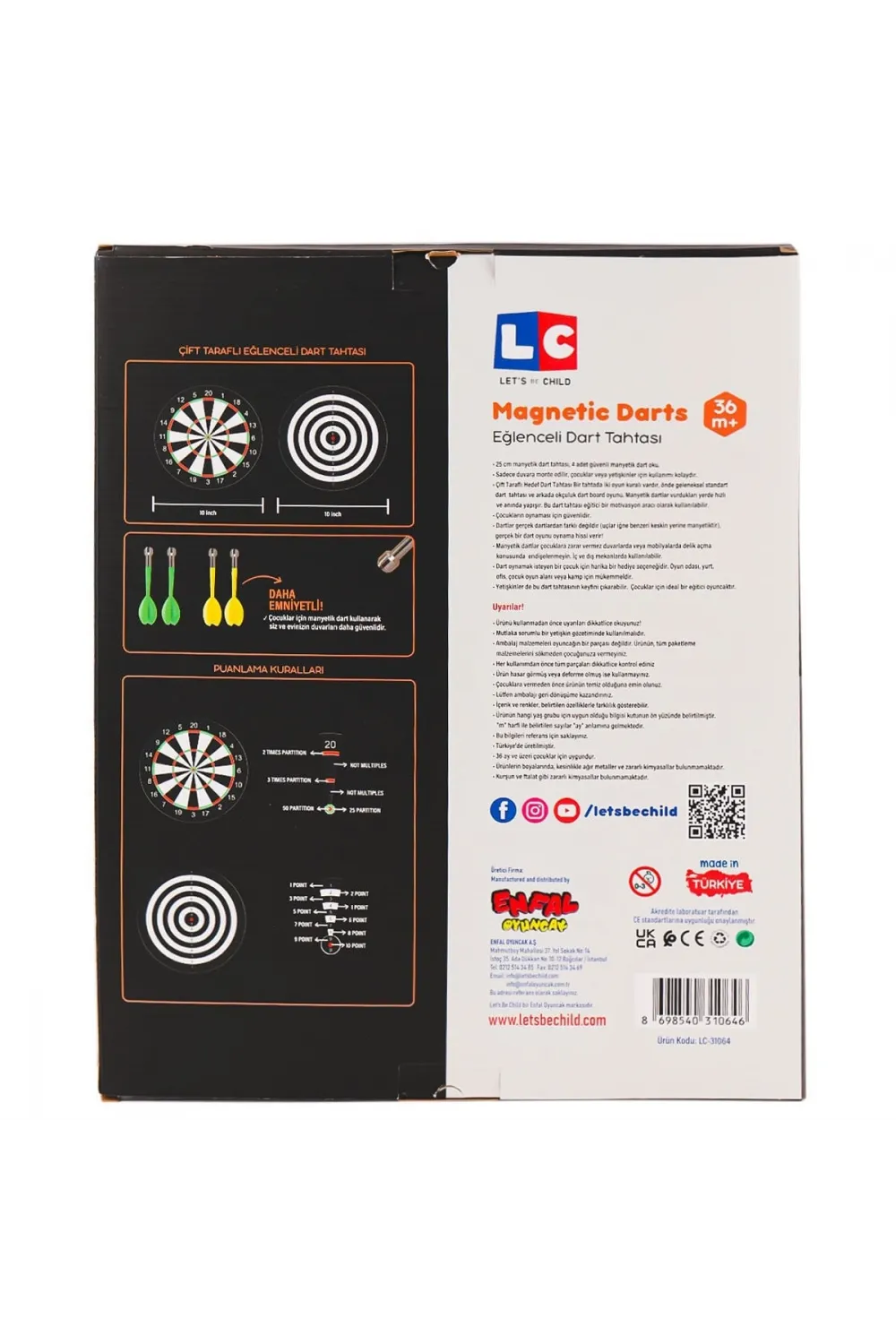 31064-LC Eğlenceli Manyetik Dart -Lets be Child