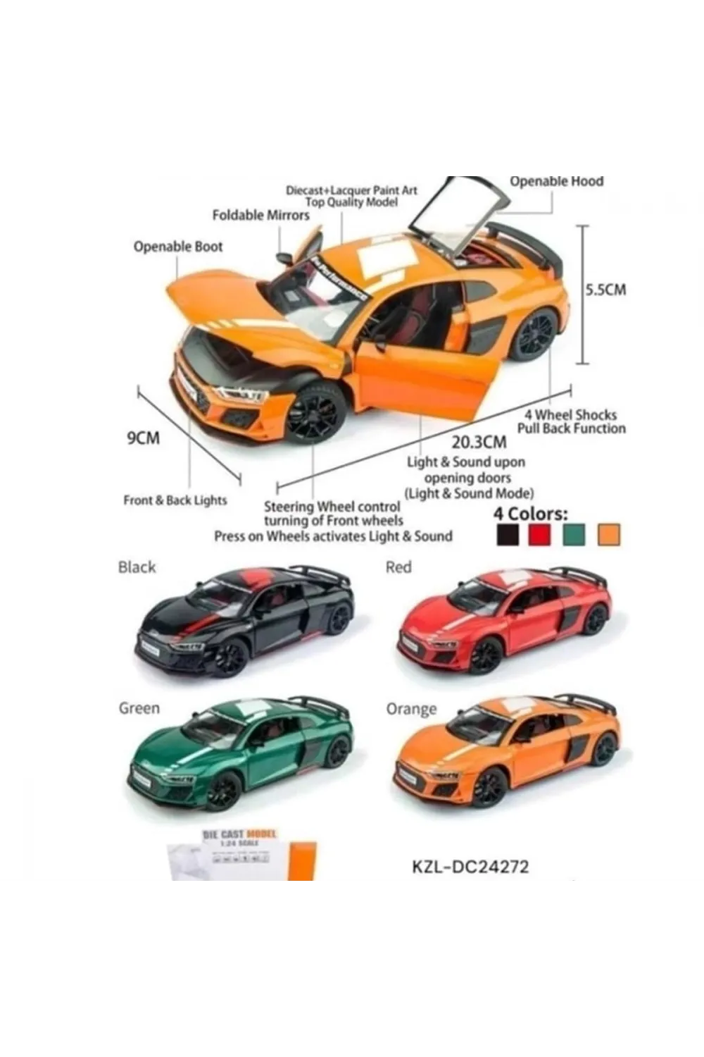 KZL-DC24272 KZL-DC24272 AUDI R8 1:24 ISIKLI SESLI  32