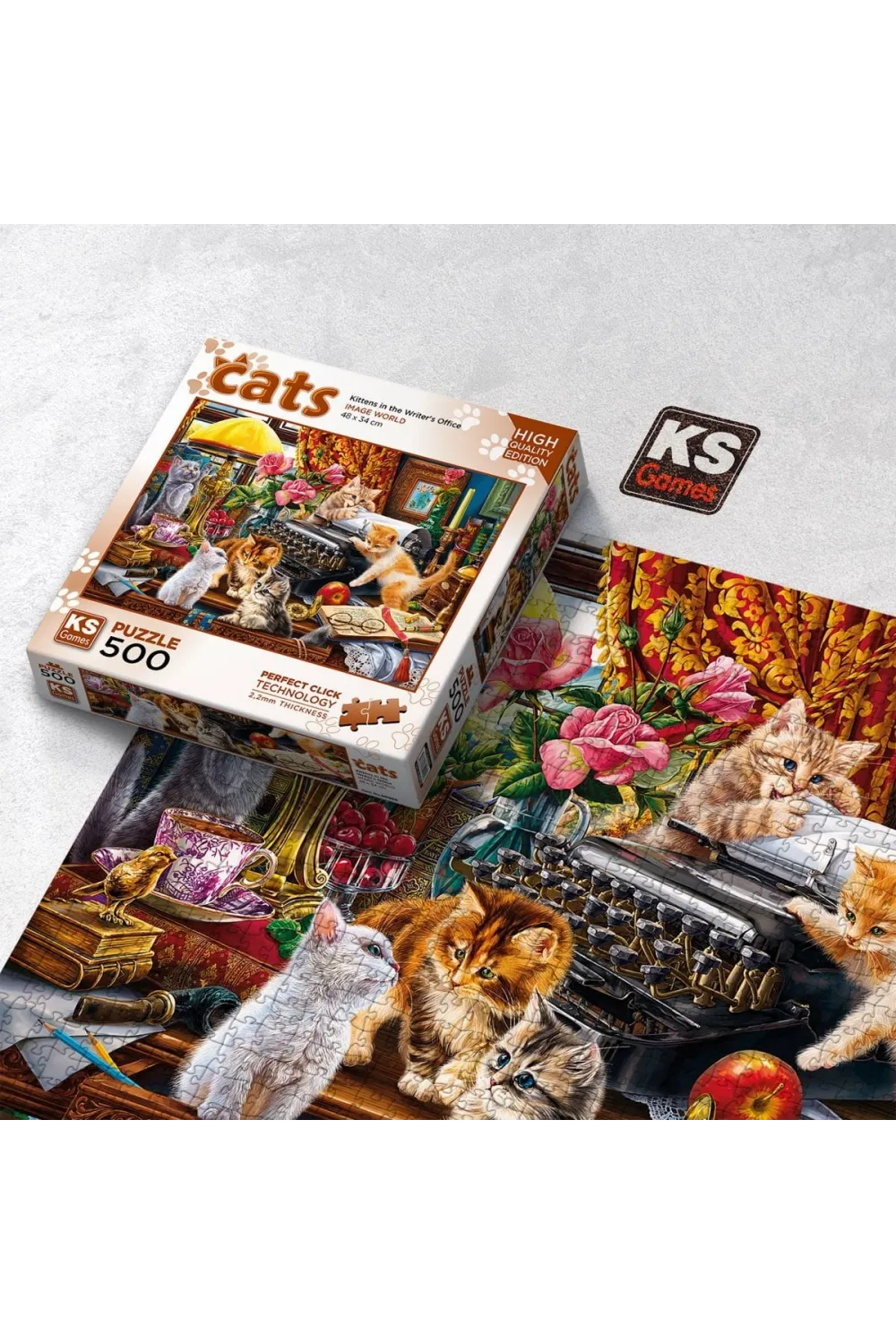 20052 Kittens in the Writer’s Office 500 Parça Puzzle