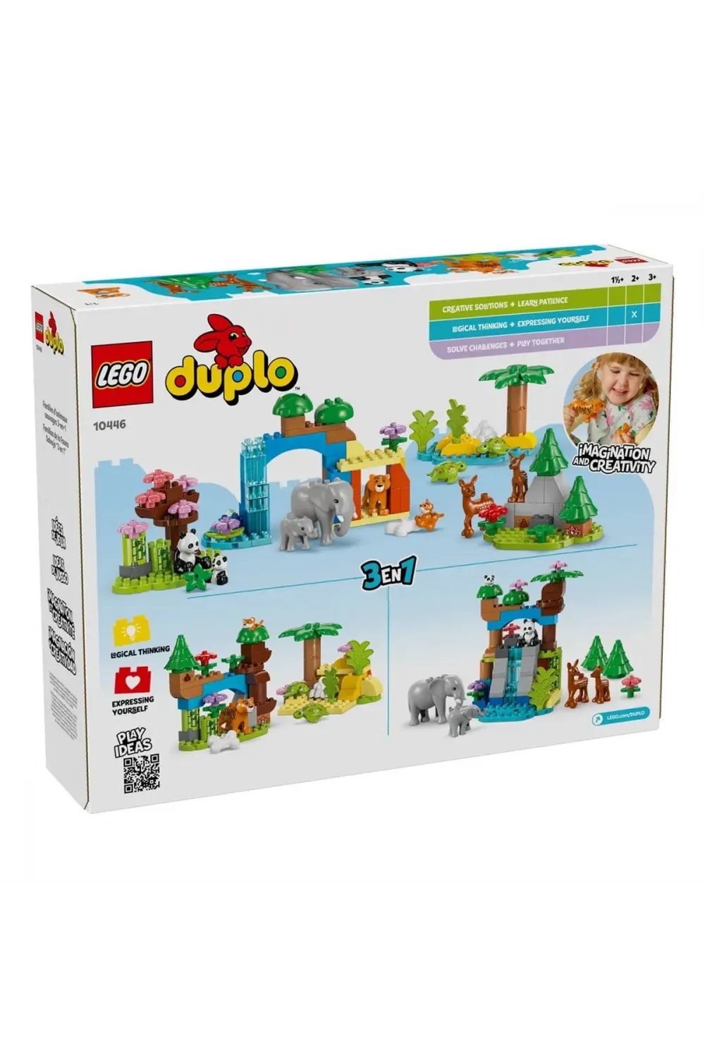10446 Lego Duplo 3ü1 Arada Vahşi Hayvan Aileleri 92 parça +2aş