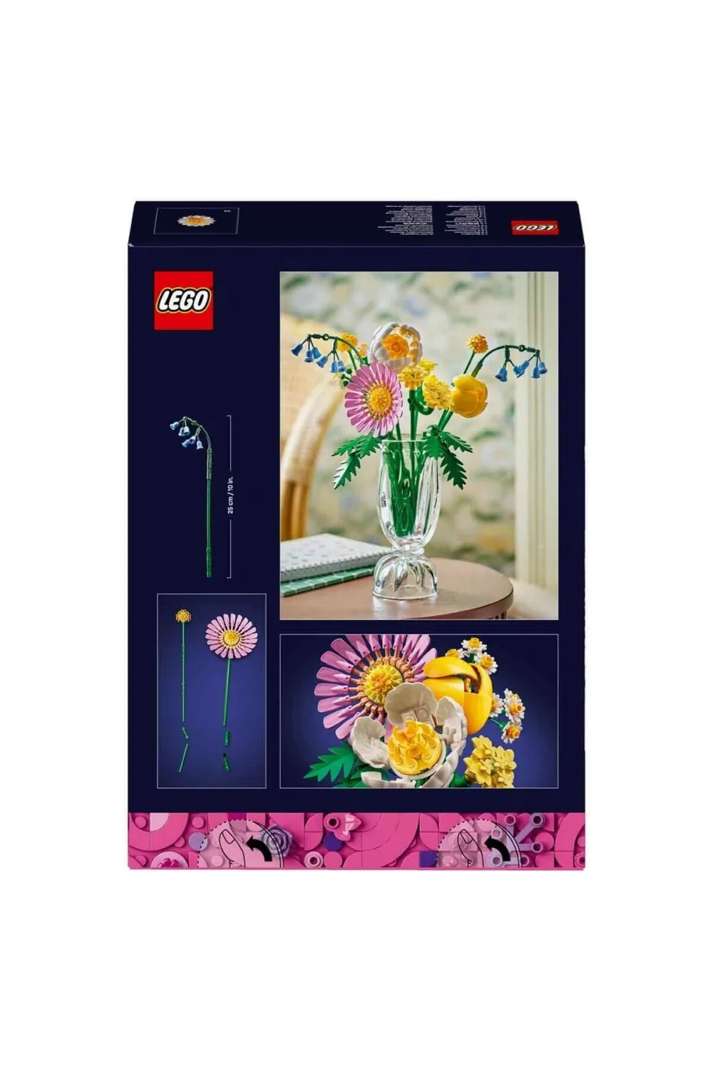 10347 Lego iconic Botanicals Pembe Çiçek Buketi 373 parça +9 yaş