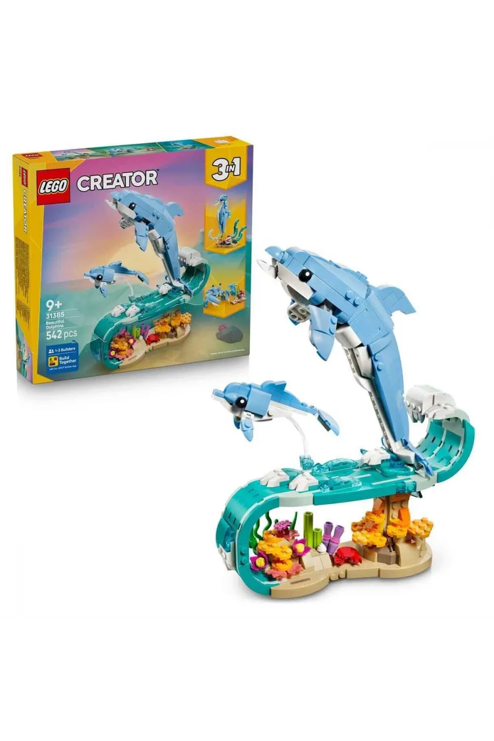 31385 Lego Creator 3in1 Deniz Hayvanları: Güzel Yunuslar 542 parça +9 yaş