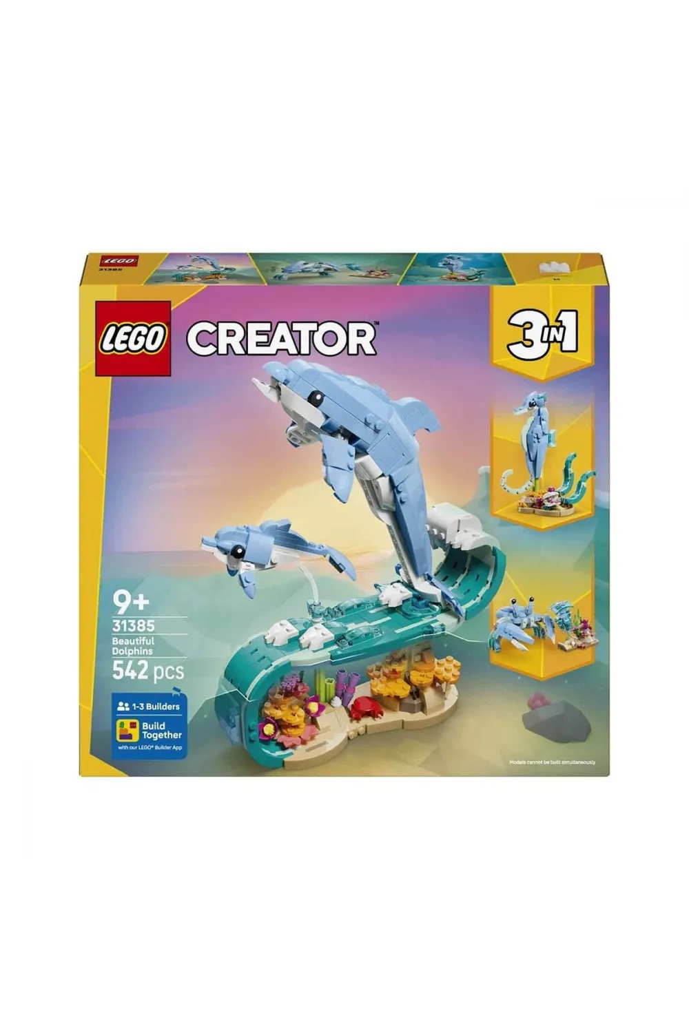 31385 Lego Creator 3in1 Deniz Hayvanları: Güzel Yunuslar 542 parça +9 yaş