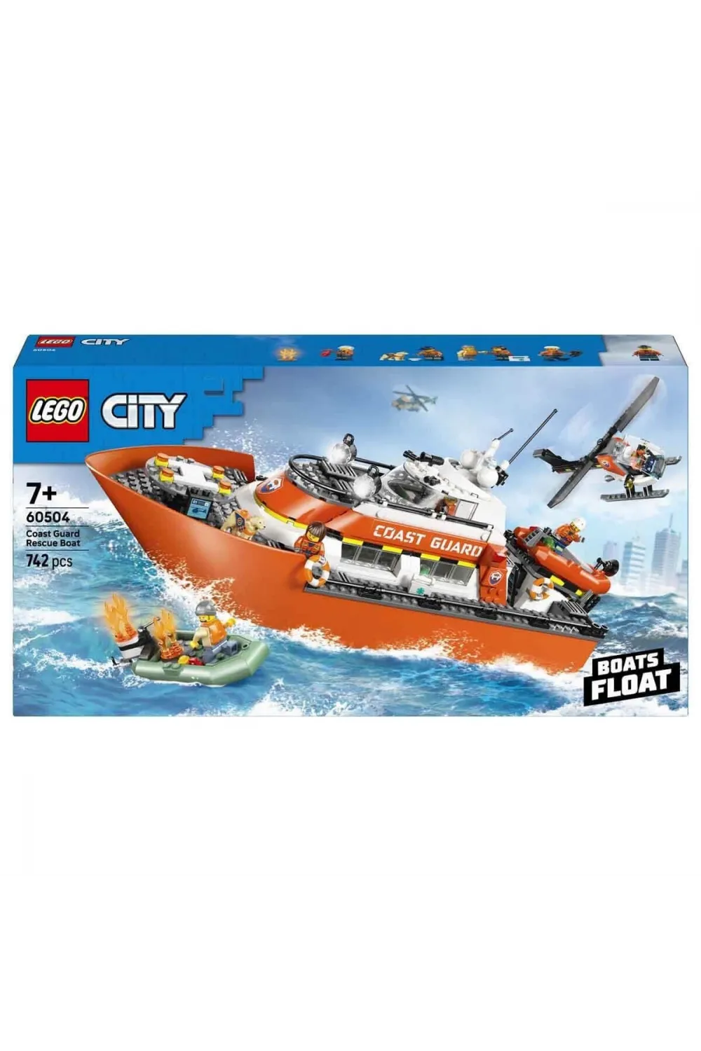 60504 Lego City Sahil Güvenlik Kurtarma Botu ve Helikopteri 742 parça +7 yaş