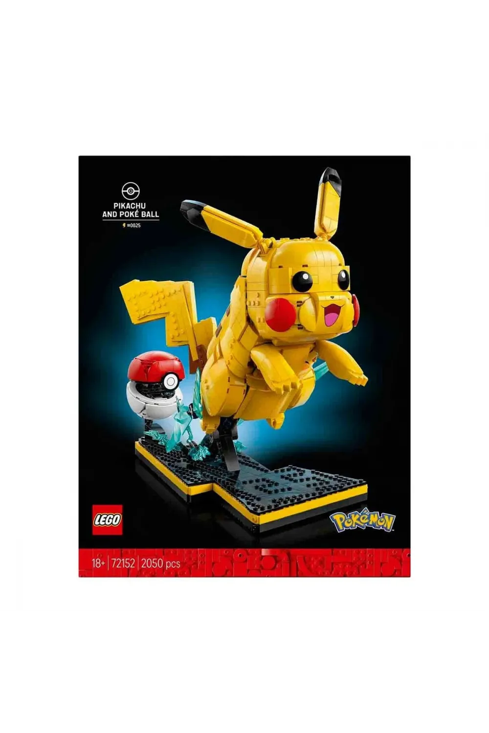 72152 Lego Pokémon Pikachu ve Poké Topu 2050 parça +18 yaş
