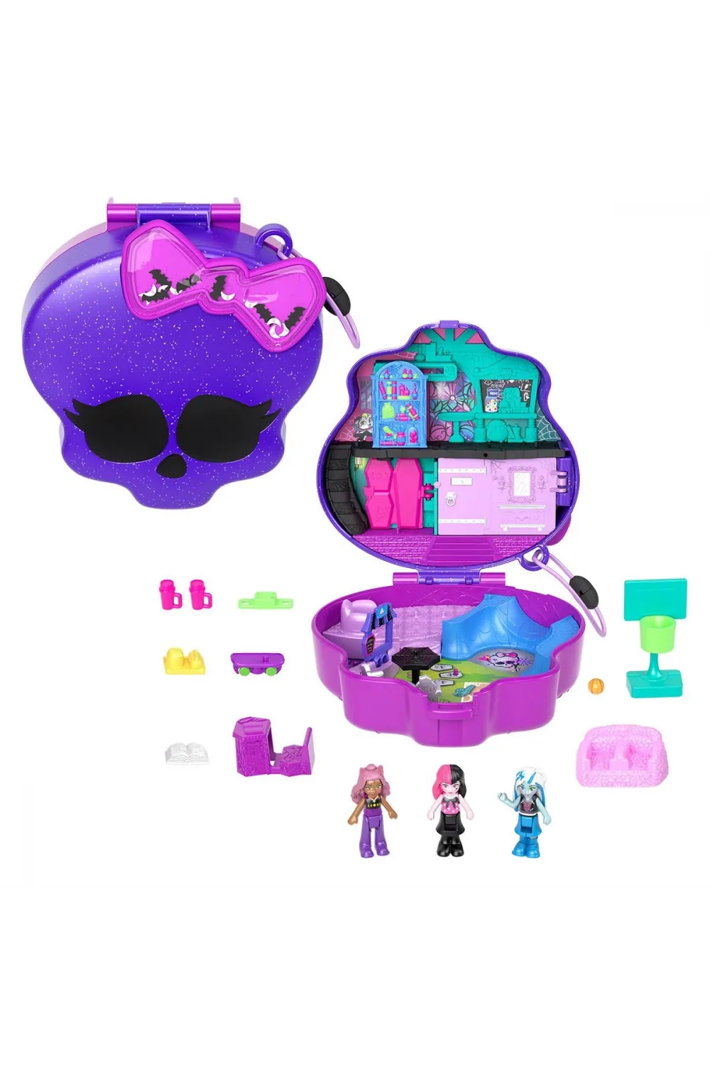 HVV58 Polly Pocket - Monster High Temalı Kompakt Oyun Seti
