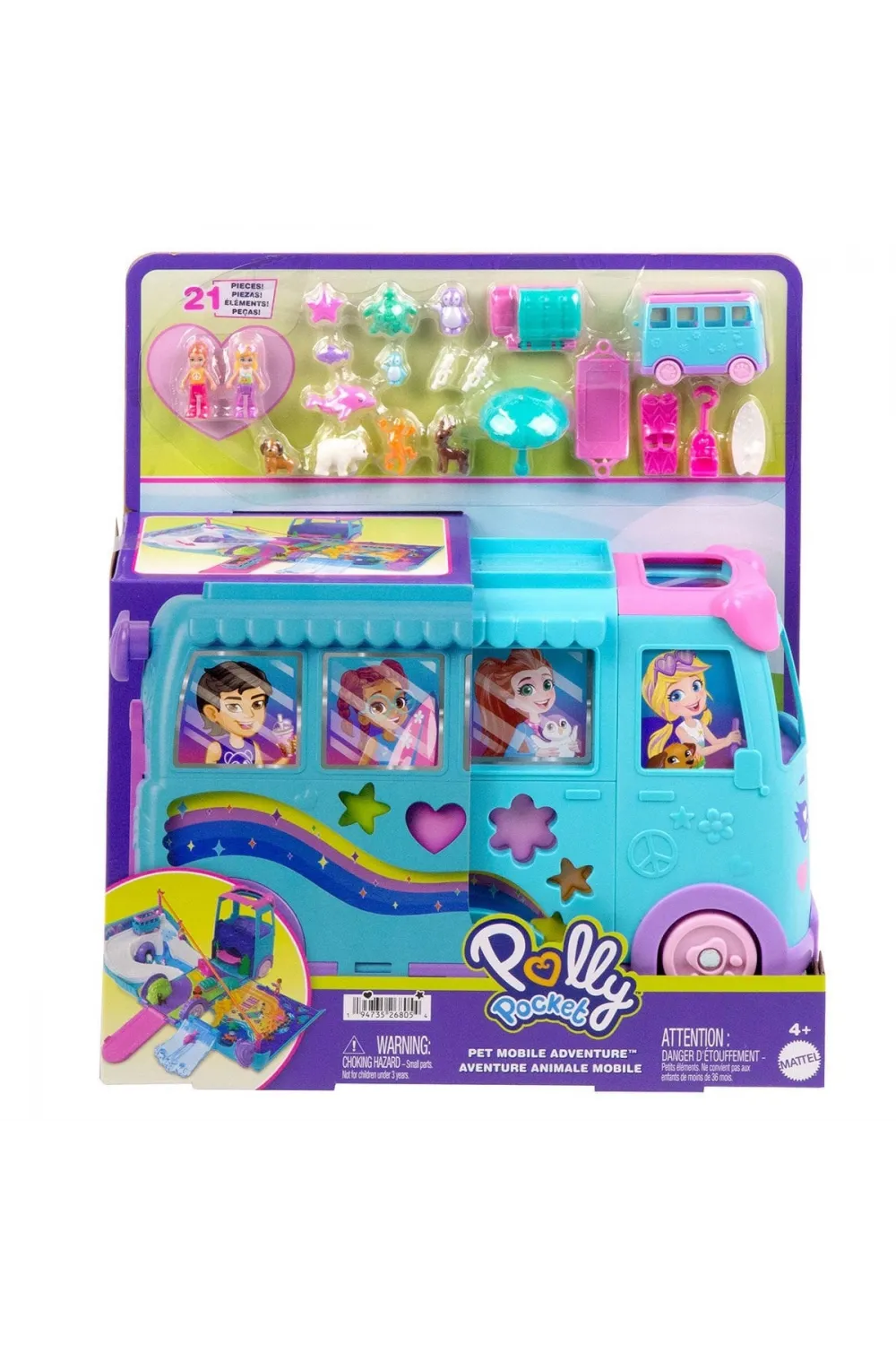 JCC22 Polly Pocket Hayvancıkların Karavan Macerası Oyun Seti