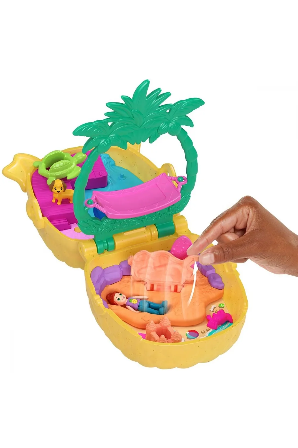 JFV00 Polly Pocket Ananas Köpekçik Plajı Mini Oyun Seti