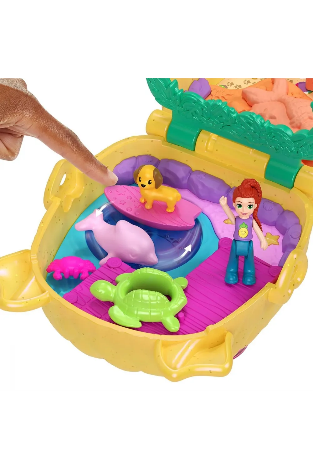 JFV00 Polly Pocket Ananas Köpekçik Plajı Mini Oyun Seti