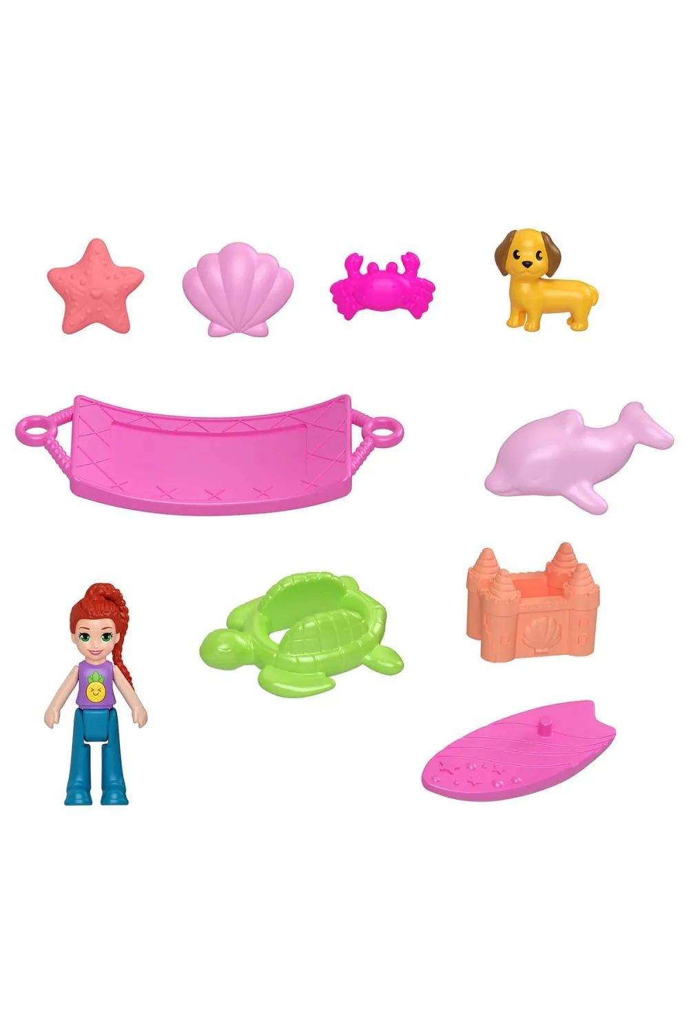 JFV00 Polly Pocket Ananas Köpekçik Plajı Mini Oyun Seti