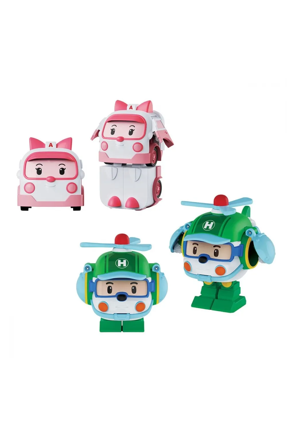 POLI MRT-674 Robocar Poli Mini Transforming Kasabanın Kurtarma Araçları 4lü Set