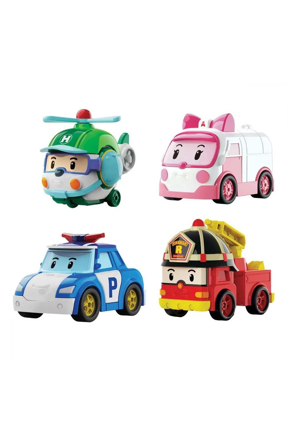 POLI MRT-760 Robocar Poli Mini Kasabanın Kurtarma Araçları 4lü Set