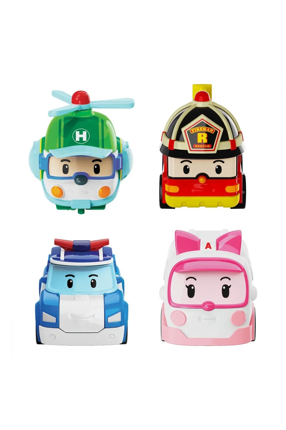 POLI MRT-760 Robocar Poli Mini Kasabanın Kurtarma Araçları 4lü Set
