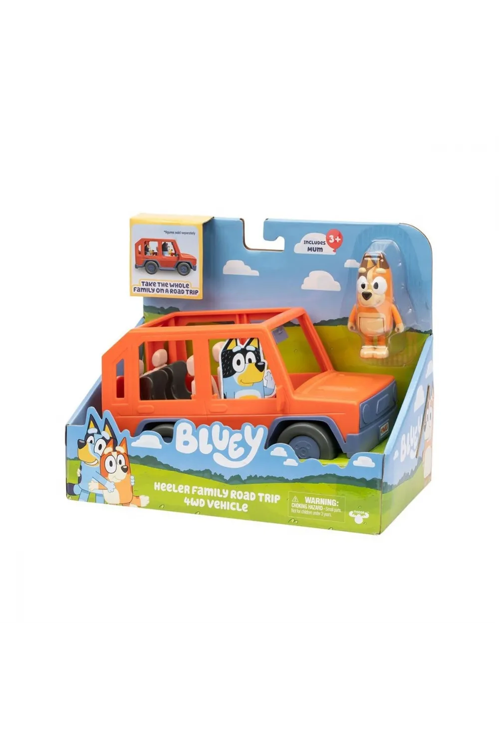 BLUEY 17661 Bluey 4x4 Büyük Araç ve Chilli Figür Set