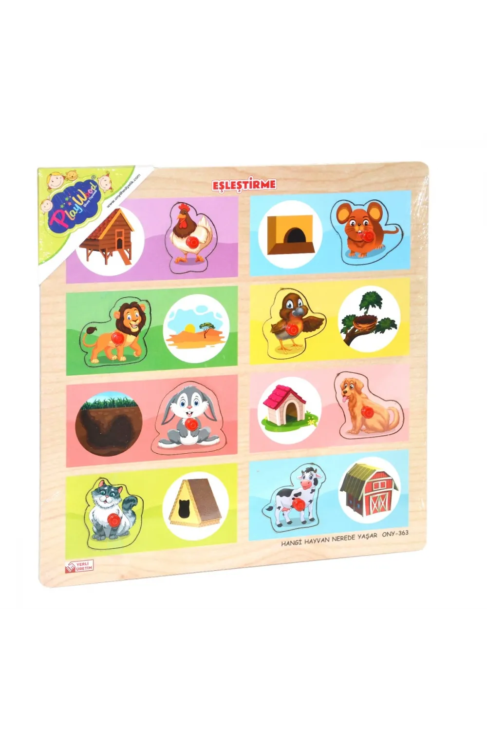 ONY-363-364 Ahşap Tutmalı Eşleştirme Hangi Hayvan Nerede Yaşar -Onyıl