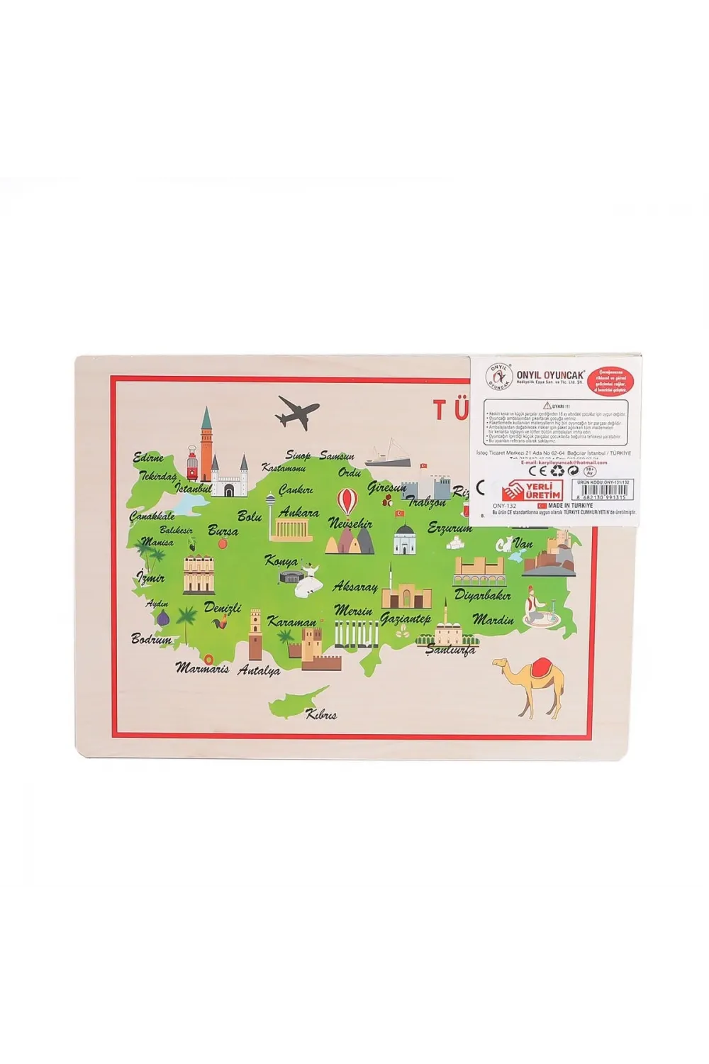 131-132 ONY Ahşap Tutmalı Puzzle Büyükten Küçüğe -Onyıl