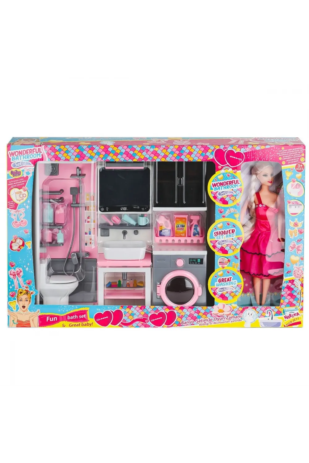 OYD-02393 Bebek ile Banyo Seti Oyun Zamanı -Oydaş Oyuncak