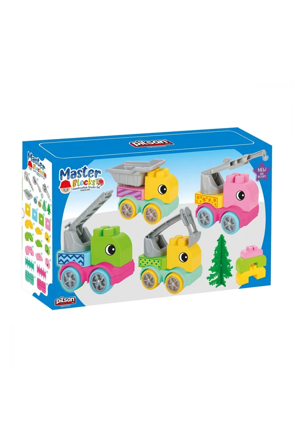 03 607 MASTER BLOKLAR İNŞAAT KAMYONLARI SETİ