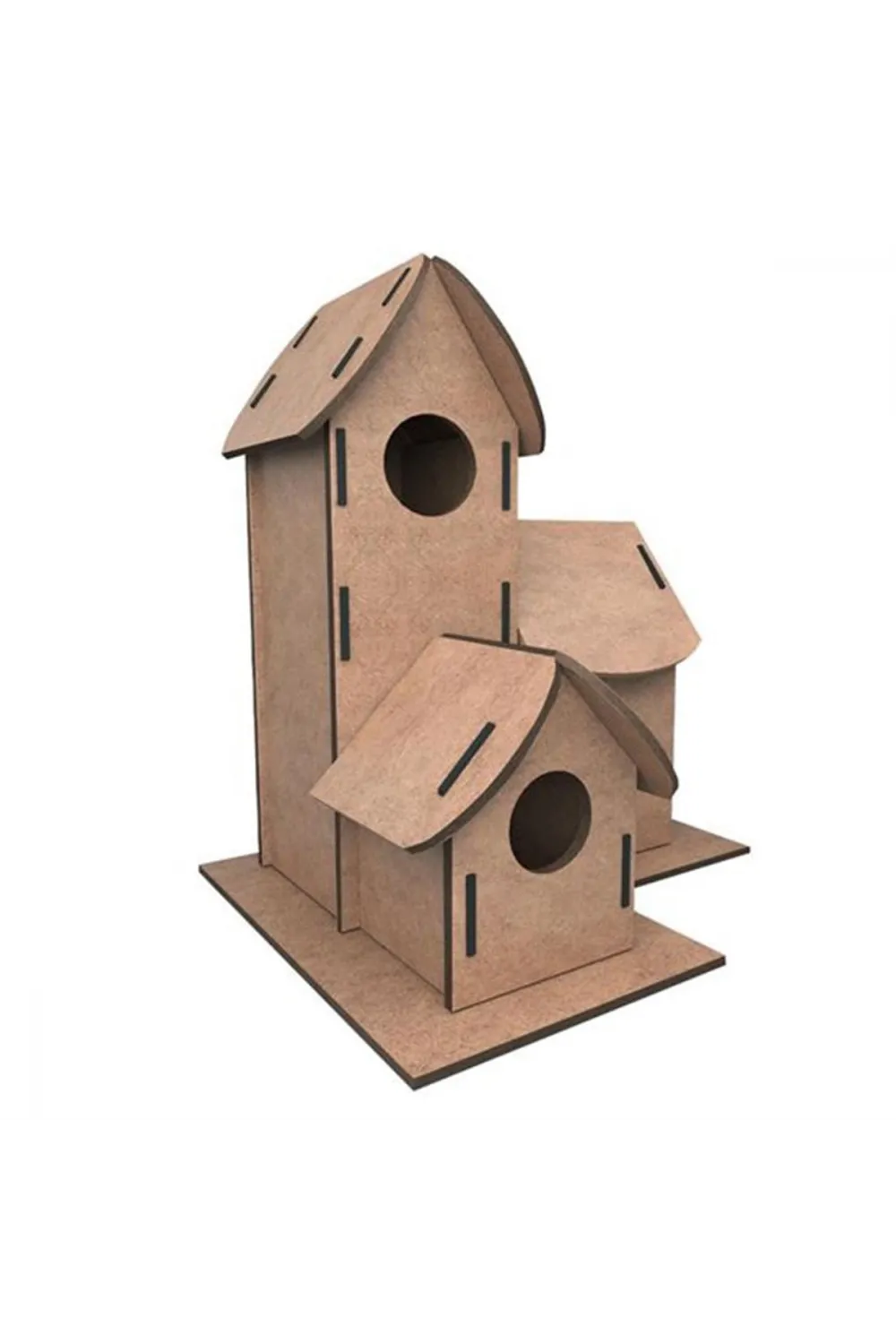5269 Kumtoys Boyanabilir 3lü Kuş Evi - Bird House