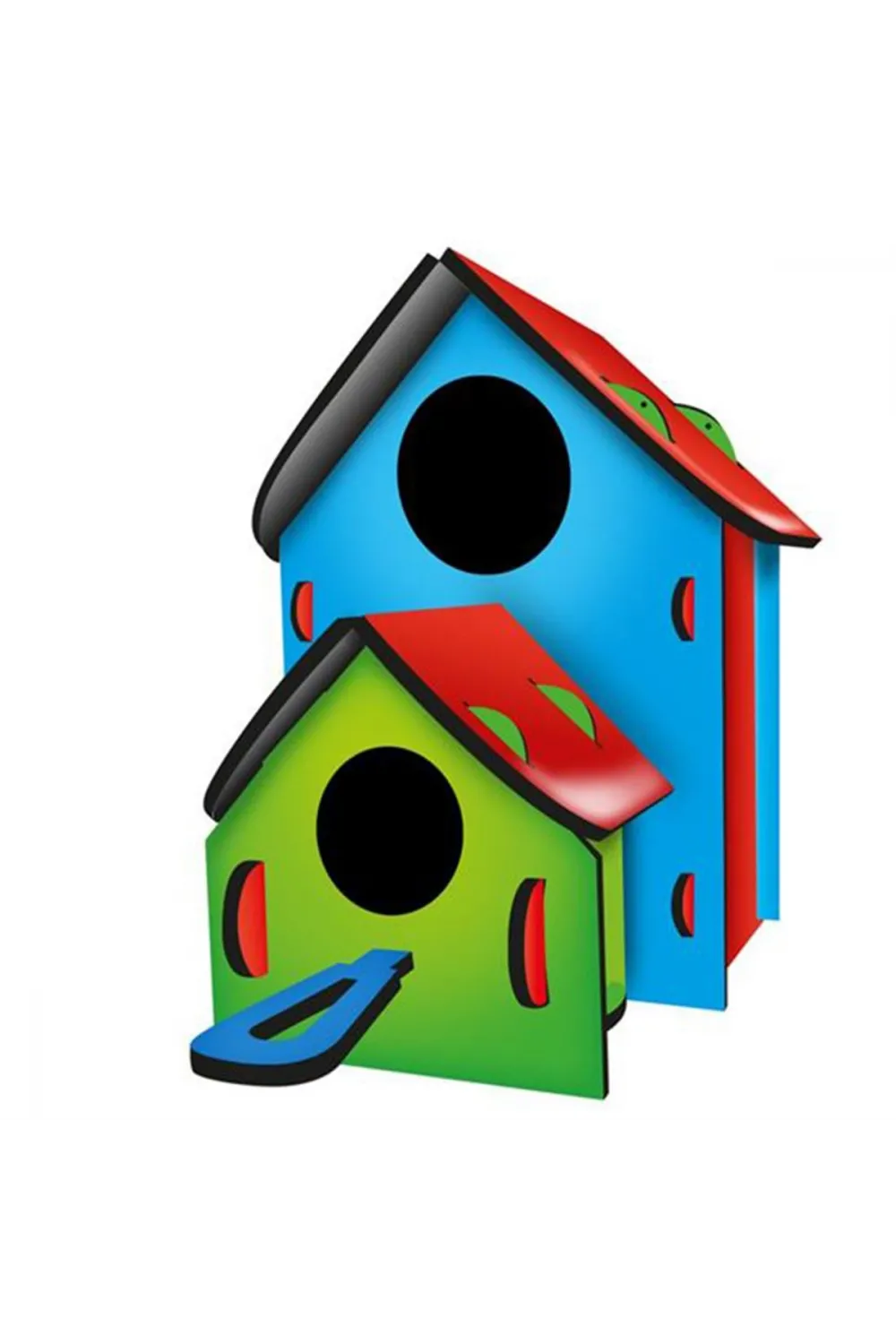 5269 Kumtoys Boyanabilir 3lü Kuş Evi - Bird House