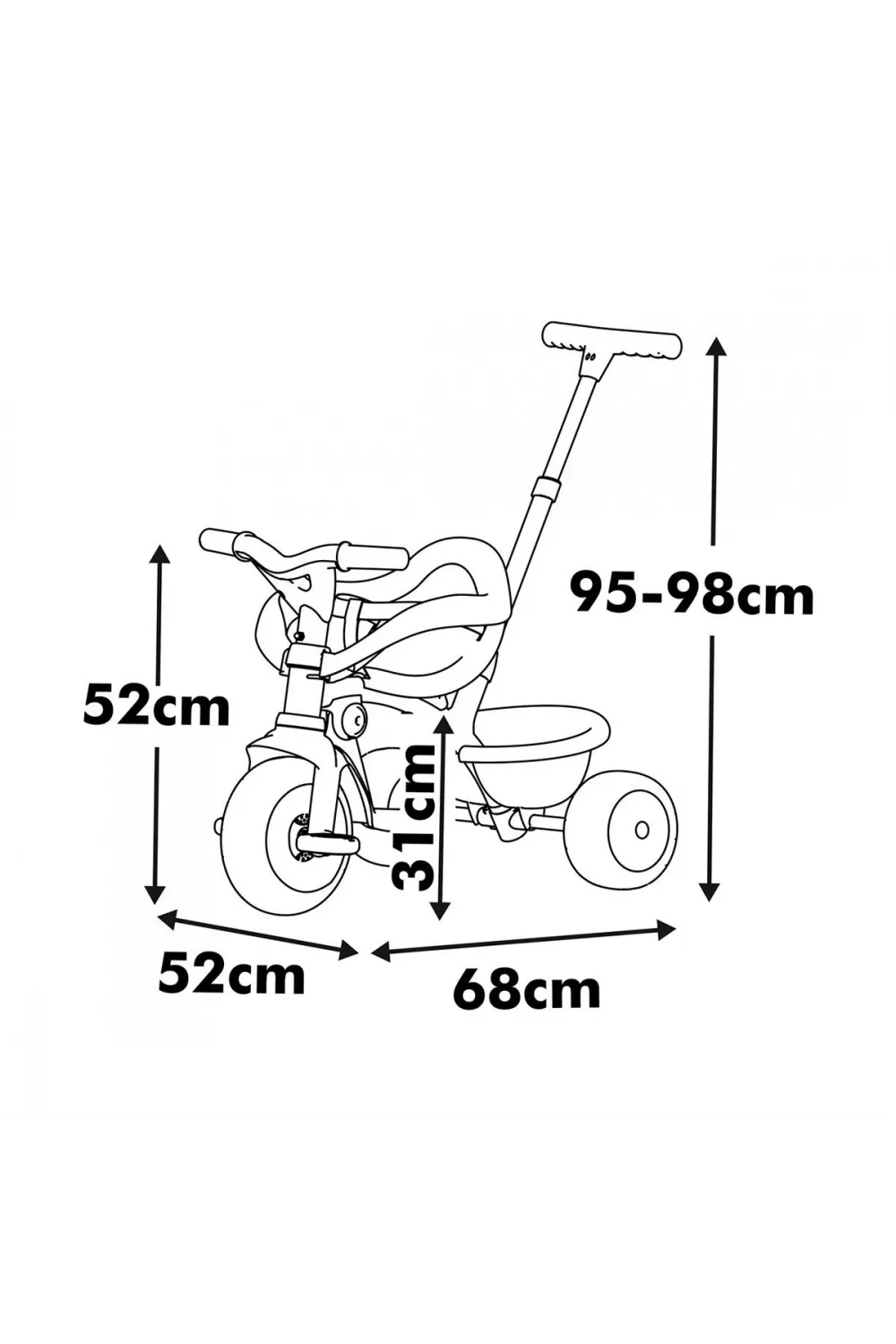 7600740419 Be Move Comfort Tricycle Pink
