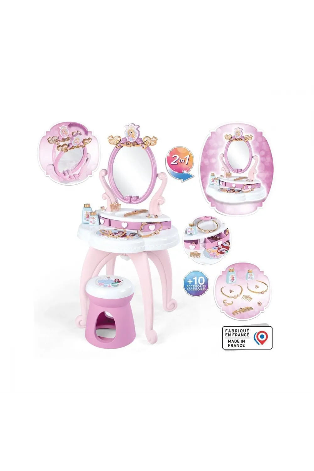 7600320250 Smoby Disney Prensesleri 2si1 arada Güzellik Masası Oyun Seti
