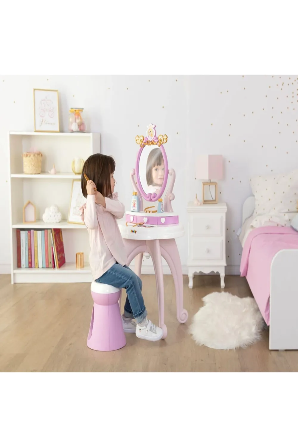 7600320250 Smoby Disney Prensesleri 2si1 arada Güzellik Masası Oyun Seti