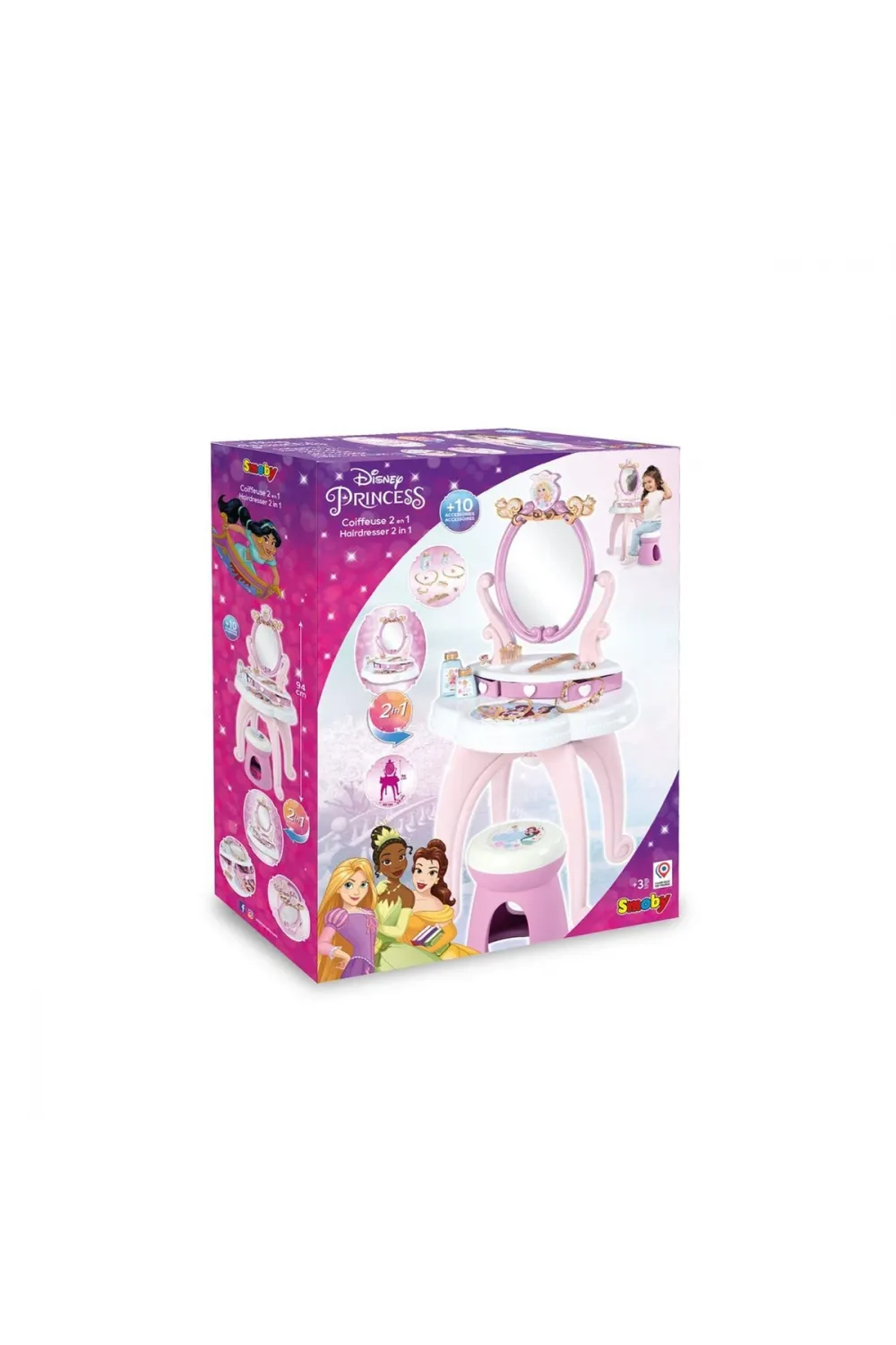 7600320250 Smoby Disney Prensesleri 2si1 arada Güzellik Masası Oyun Seti