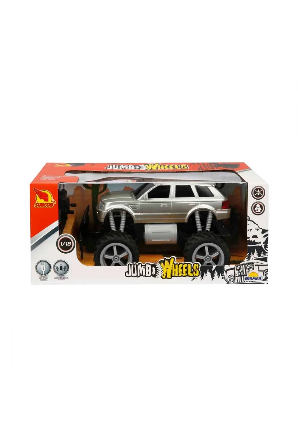 80012 1:18 Uzaktan Kumandalı Jumbo Wheels Usb Şarjlı Araba