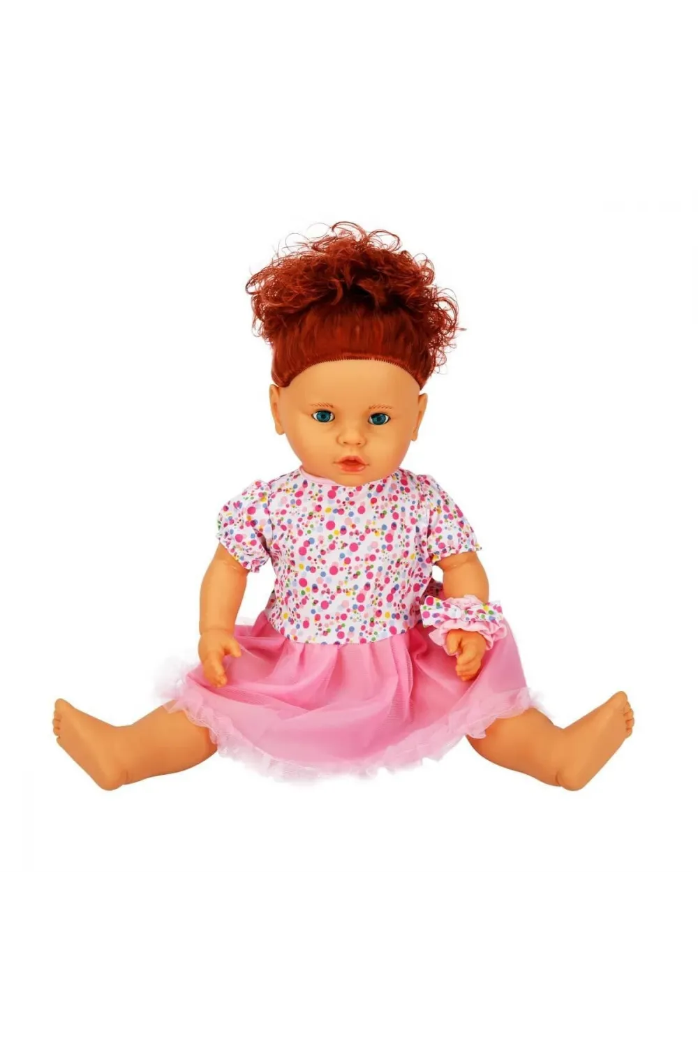 1060011 Lila Sesli Saçlı Et Bebek 60 cm