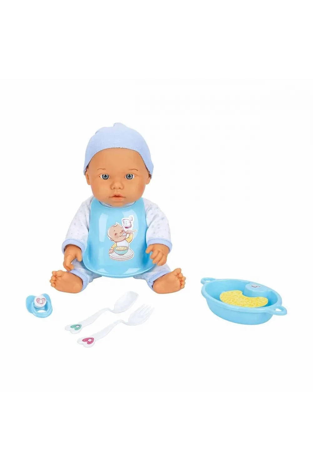 030021 Sunman, Bebelou Yemek Zamanı Sesli Bebek Seti 35 cm / +3 yaş