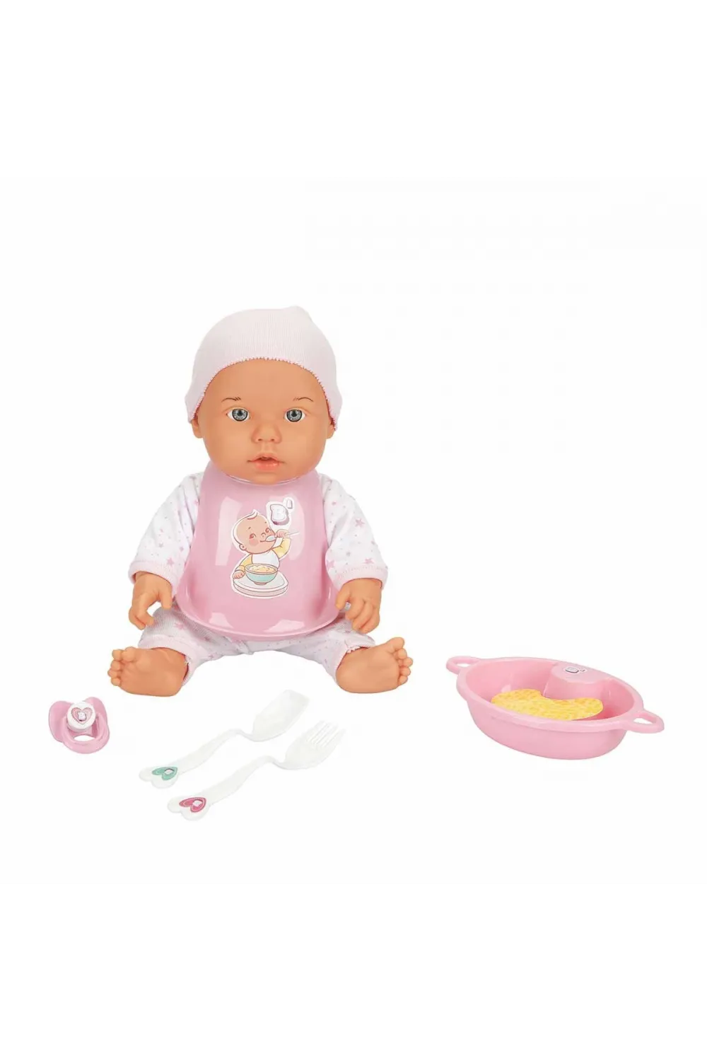 030021 Sunman, Bebelou Yemek Zamanı Sesli Bebek Seti 35 cm / +3 yaş