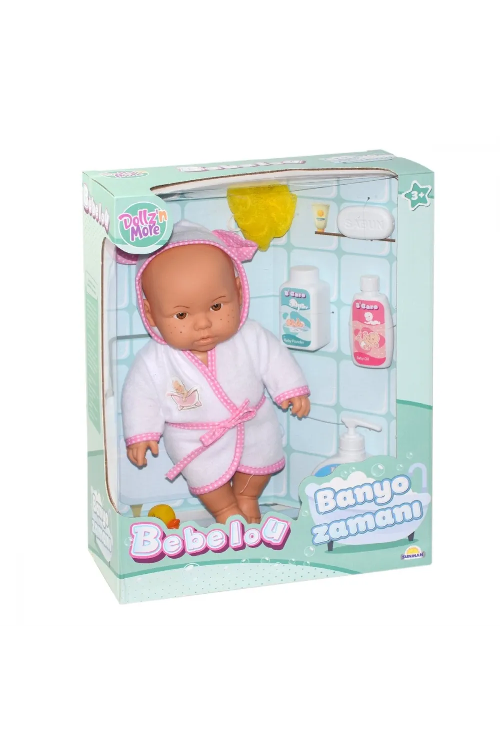 030031 Sunman, Bebelou Banyo Zamanı Bebek Seti, 35 cm / +3 yaş