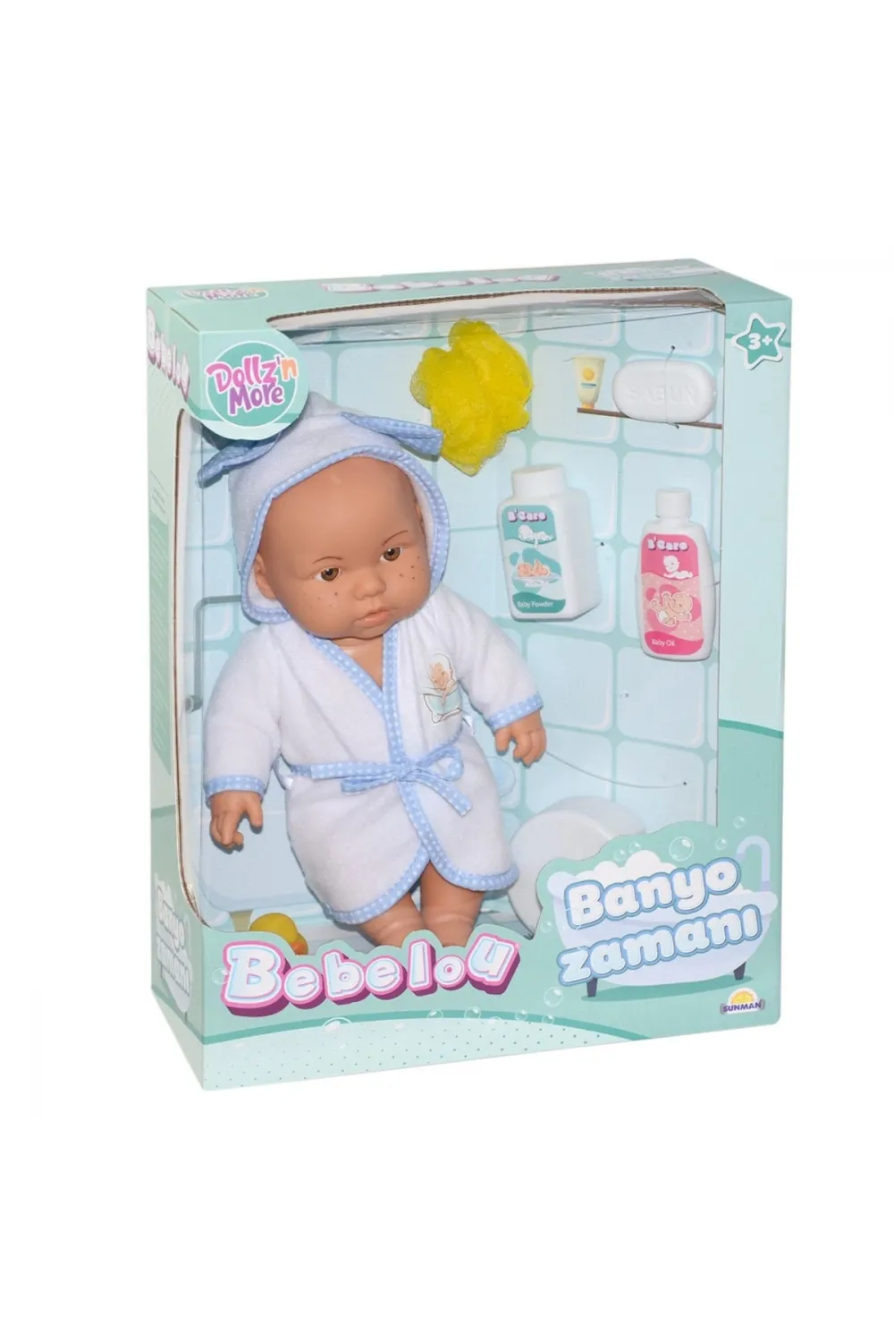 030031 Sunman, Bebelou Banyo Zamanı Bebek Seti, 35 cm / +3 yaş