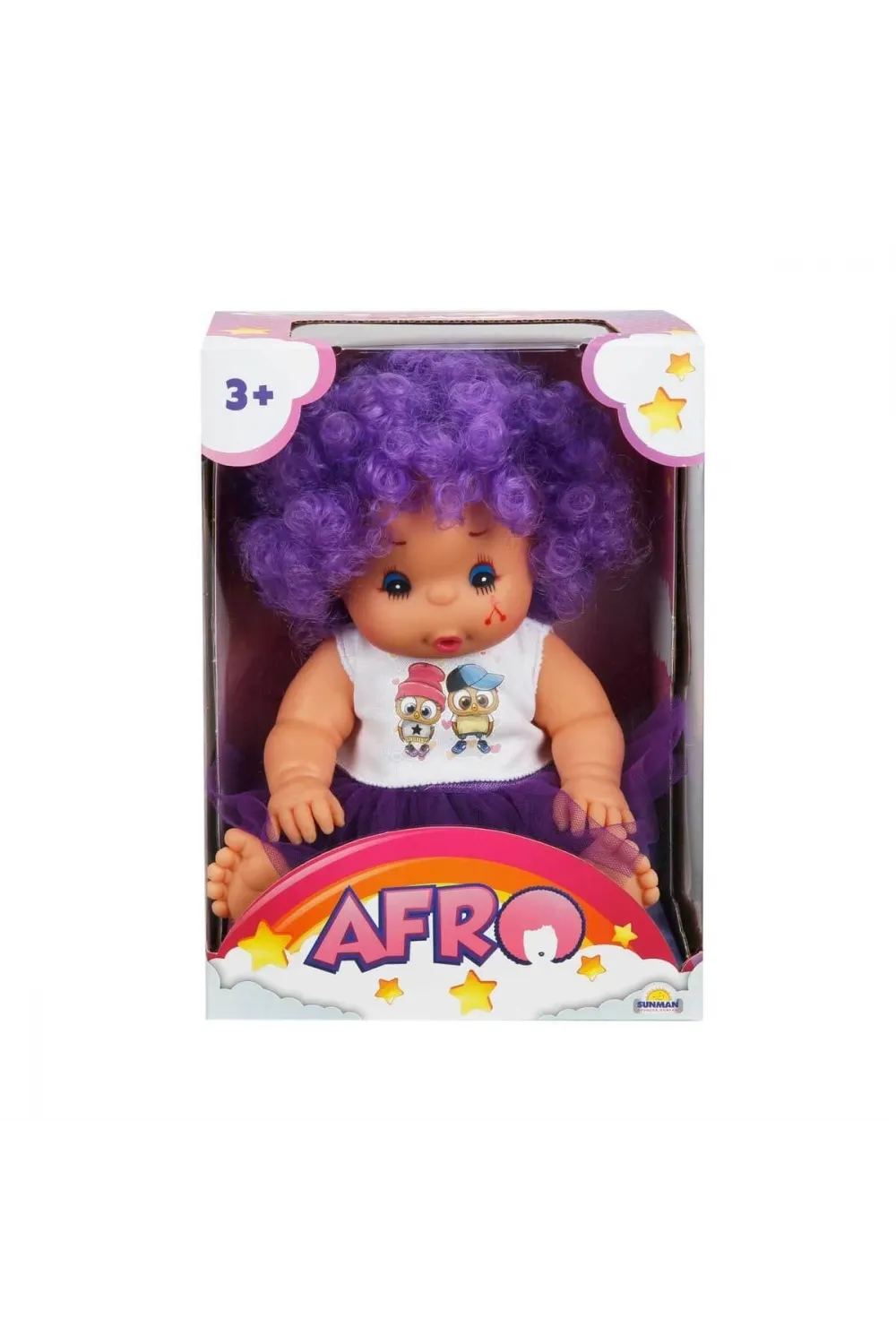 20040 Afro Kıvırcık Saçlı Bebek 23 cm -Sunman