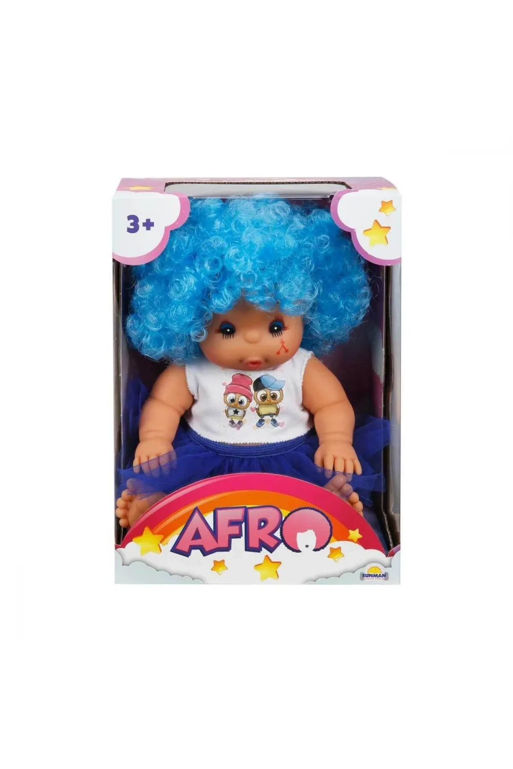 20040 Afro Kıvırcık Saçlı Bebek 23 cm -Sunman