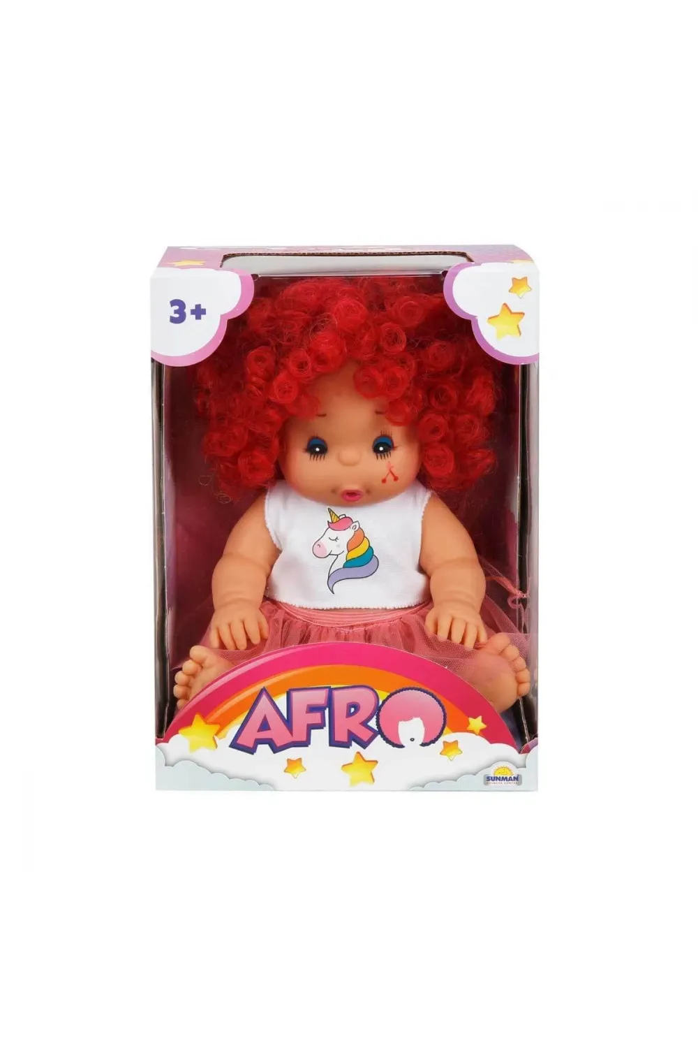 20040 Afro Kıvırcık Saçlı Bebek 23 cm -Sunman