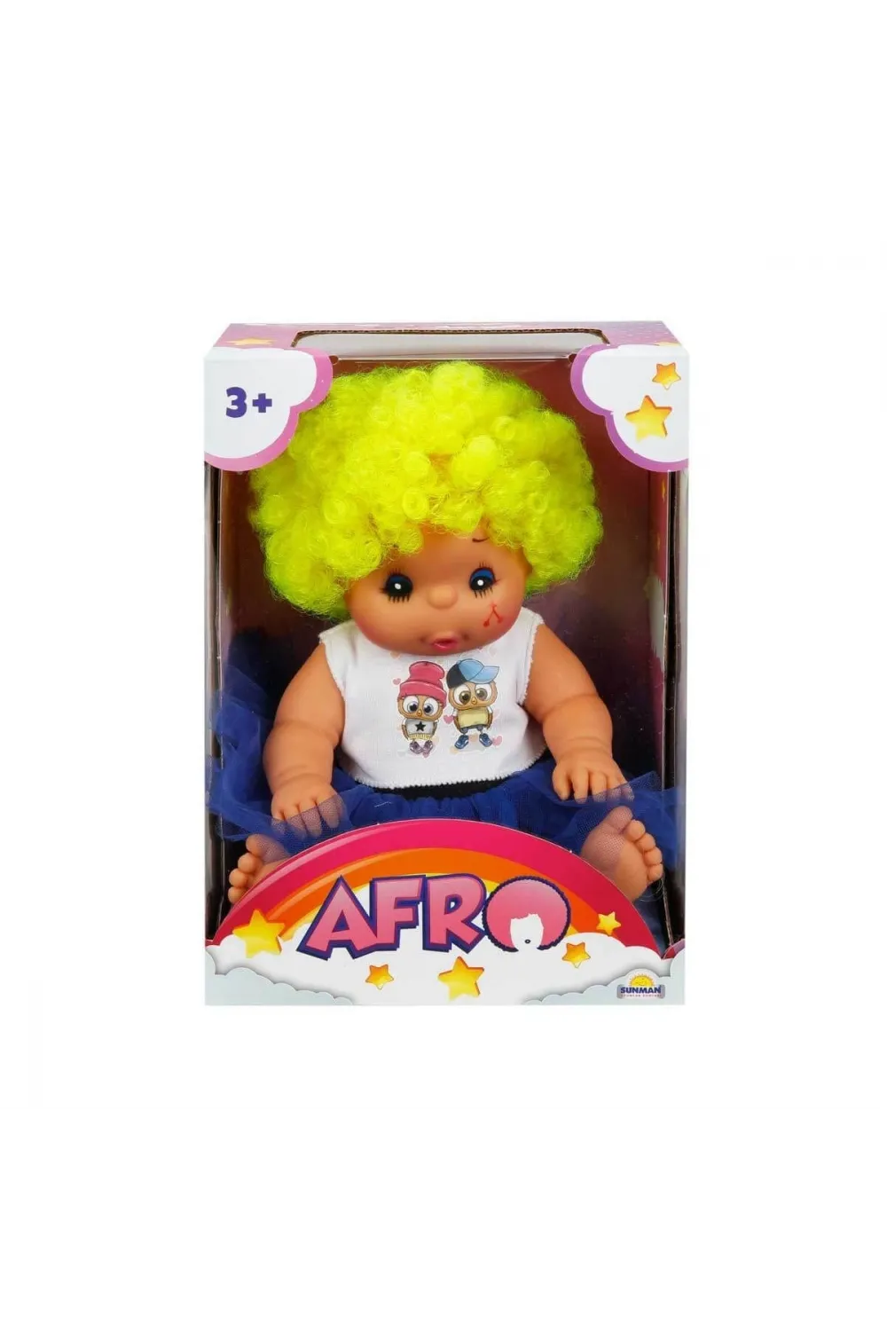 20040 Afro Kıvırcık Saçlı Bebek 23 cm -Sunman