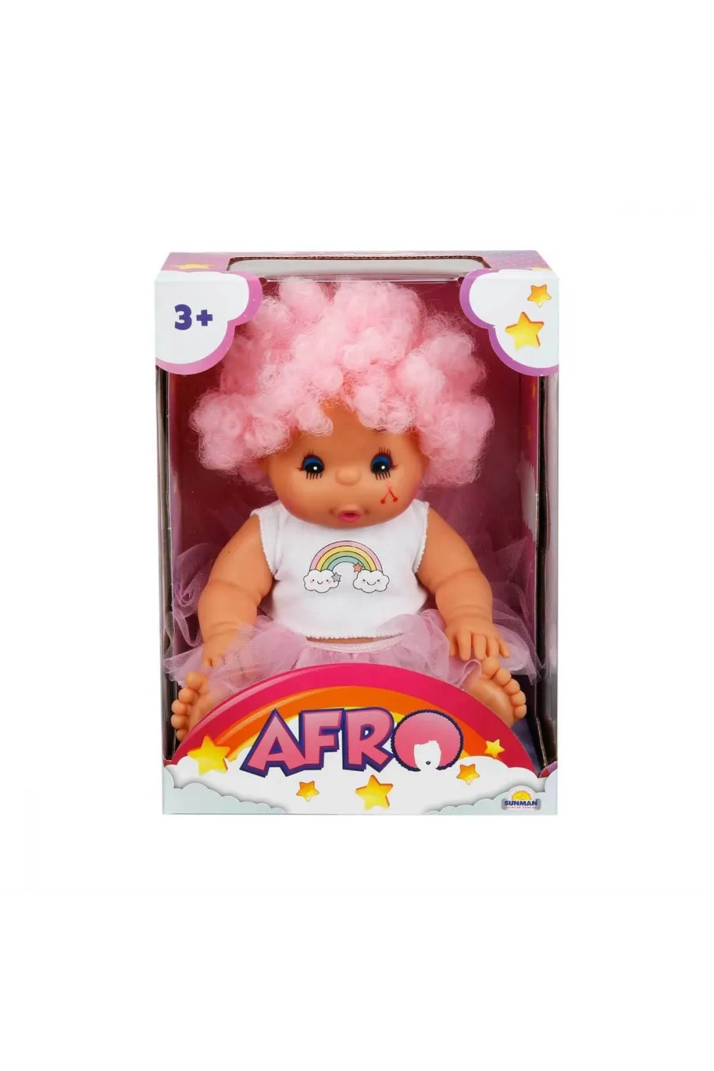 20040 Afro Kıvırcık Saçlı Bebek 23 cm -Sunman